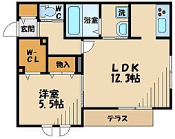 ベラピエールドイス 1LDKの間取図画像