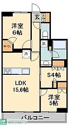プラウド府中美好町 2SLDKの間取図画像