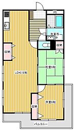 第一葵マンション 2LDKの間取図画像