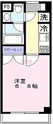 アンビエンテ 2階1Kの間取り