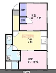 グリーンコーポ 1LDKの間取図画像