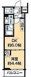 ハーモニーレジデンス中野NORTHARAI 1DKの間取図画像