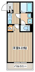 JR中央線 八王子駅 徒歩14分の賃貸アパート 1階1Kの間取り