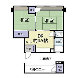 北浦和市街地住宅 2DKの間取図画像