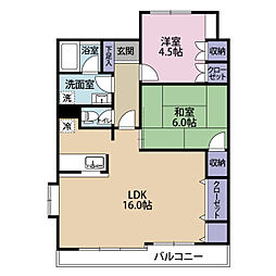 ヴィレッジAIWA 2LDKの間取図画像