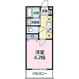 Leimeiシリウス浦和 1Kの間取図画像