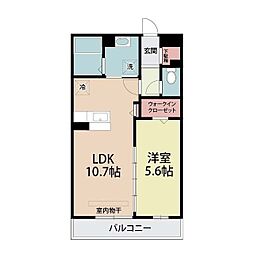 ソレイユ浦和岸町 1LDKの間取図画像