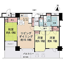 モアグランデ浦和仲町 3LDKの間取図画像
