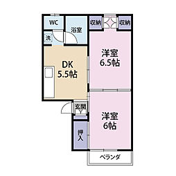 メゾン・エストリーヴ 2DKの間取図画像