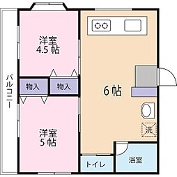 ドルフ浦和 2DKの間取図画像
