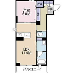 ベレオ北浦和 1LDKの間取図画像