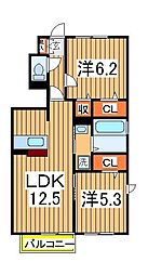 キャトルセゾンF 2LDKの間取図画像