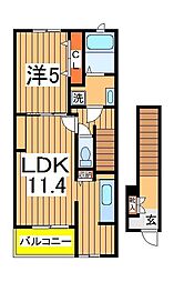 サニーホーム 1LDKの間取図画像