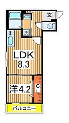 RIZE柏たなかI 1LDKの間取図画像