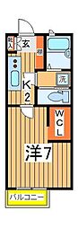 アパートメントKVol2 1Kの間取図画像