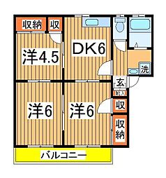 フレグランス千代田 3DKの間取図画像