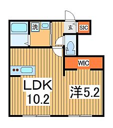 セナリオフォルム柏たなかII 1LDKの間取図画像