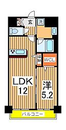 Luce5 1LDKの間取図画像