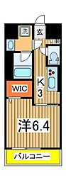 H&KKASHIWAHILLS 1Kの間取図画像