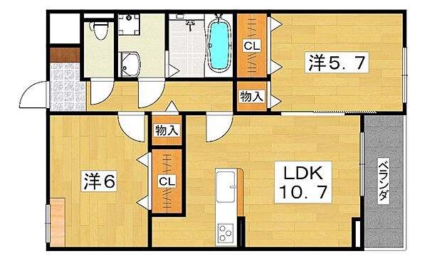 画像2:55.48m2ある2LDK