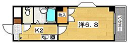 シャルマンM卓暁 1Kの間取図画像