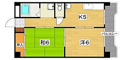 サンビーム楠葉 2Kの間取図画像