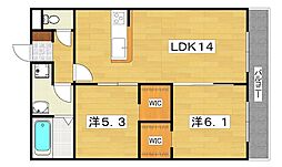 ソルサリエンテくずは 2LDKの間取図画像