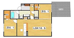 T-residence楠葉 2LDKの間取図画像