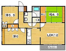 スクエアー美濃山 3LDKの間取図画像