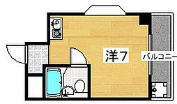 白川マンション ワンルームの間取図画像