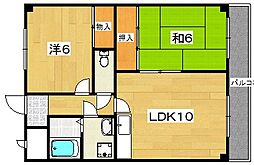 サンビレッジくずは 2LDKの間取図画像
