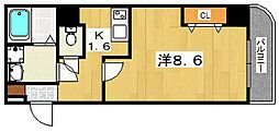 ルセルクル 1Kの間取図画像