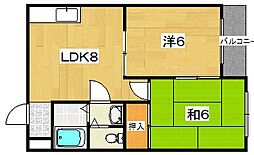 シャルマン津村 2DKの間取図画像