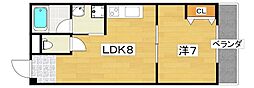 レシェンテ光洋東館 1LDKの間取図画像