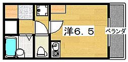 ラフォーレ岡山手 ワンルームの間取図画像