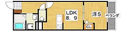 EIJU牧野駅前A 1LDKの間取図画像