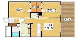 ジョナサン 2LDKの間取図画像