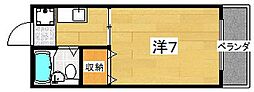 パナフェリカA棟 1Kの間取図画像