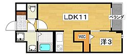 サンシャインウィステリア 1LDKの間取図画像