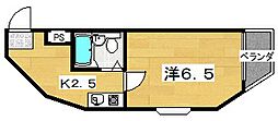 エグゼコート枚方・A 1Kの間取図画像