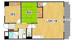 ベルメゾン宮下 2LDKの間取図画像