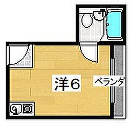 プレアール枚方公園 ワンルームの間取図画像