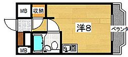 モンシャンブル ワンルームの間取図画像