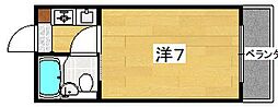 ロータリーM出口 1Kの間取図画像