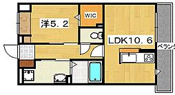 シャーメゾン岡山手 1LDKの間取図画像