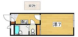 ヴォーグbt 1Kの間取図画像