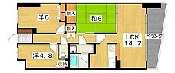 藤和ライブタウン枚方公園 3LDKの間取図画像