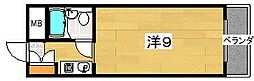 宮之阪マンション ワンルームの間取図画像