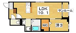 セレーノ渚西 1LDKの間取図画像