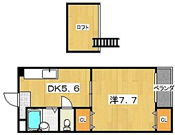 コートアルバ 1DKの間取図画像